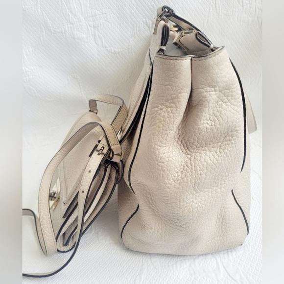 Kate Spade NY BANDLE Everett Way Tallulah Large & Crossbody Pebble Leather Cream - Picture 4 of 15